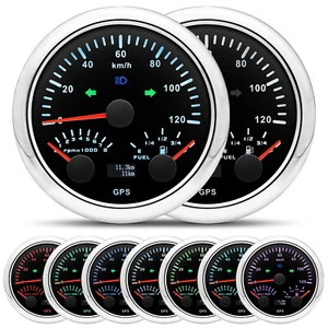 85mm GPS Speedometer 120km/h with Tachometer Fuel Level 240-33ohms for Boat Car - Picture 1 of 19