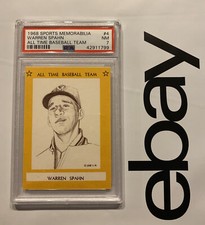 Warren Spahn PSA 7 Sports Memorabilia #4 Collector Card Baseball 1968 INVEST