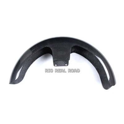 Guardabarros delantero de fibra de carbono real de 19" para Harley Electra Street Road Glide Baggers Foto 1 de 4
