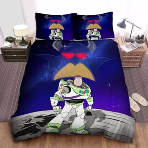 Pixar Toy Story Cartoon Buzz Lightyear And Evil Emperor 3D Quilt Bedding Set - Picture 1 of 3