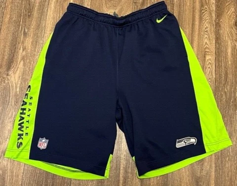 Seattle Seahawks Nike Dri Fit Navy OnField Practice Training Shorts Size XL EUC Cover