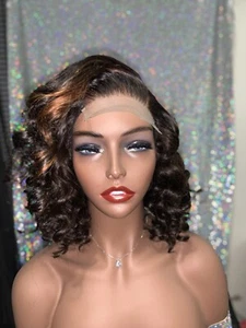 Black / Honey Blonde Bob Closure Wig 10 Inch - Bild 1 von 7