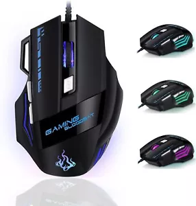 Wired Gaming Mouse Adjustable DPI Breathing Light Ergonomic Design USB - Picture 1 of 7