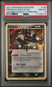 2021 POKEMON SWSH BLACK STAR PROMO #144 GRENINJA CELEBRATIONS PSA 8 NEAR MINT ! - Picture 1 of 6