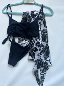 Avivasunshine Bathing Suit Black Set -cover Up Included  - Picture 1 of 3