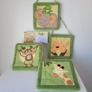 NoJo Jungle Babies 4-piece Soft Wall Decor Nursery Giraffe Monkey Lion Elephant - Picture 1 of 12