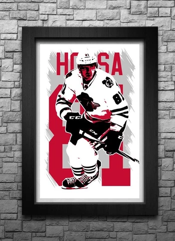 MARIAN HOSSA art print/poster CHICAGO BLACKHAWKS FREE S&H! JERSEY Cover