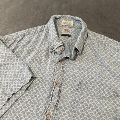 Faherty Shirt Mens Large Blue Geometric The Breeze Shirt Hawaiian - Image 1 of 4