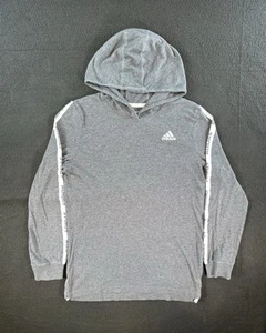 Grey And White Adidas The Go To Tee Long Sleeve Shirt Kids Size Large 14-16 - Picture 1 of 5
