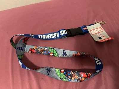Los Angeles Dodgers Feat/ Marvels Avengers Lanyard W/ Detach Buckle MLB 21” - Image 1 of 2