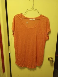 Cato Small Size Orange Sheer T Shirt Rounded Hem - Picture 1 of 8