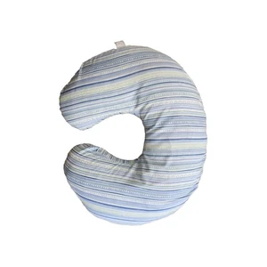u shaped blue striped boppy brand cover and pillow - Picture 1 of 3