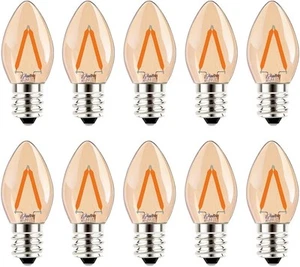 C7 1.5W Equivalent to 15 Watt Incandescent LED Filament Mini Night Light 10Pack - Picture 1 of 8