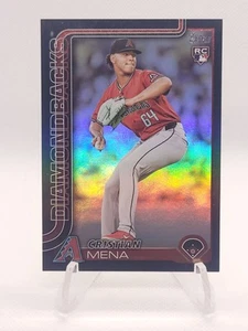 2025 TOPPS SERIES 1 CRISTIAN MENA BLACK FOIL /10 RC #120 ARIZONA DIAMONDBACKS - Picture 1 of 8
