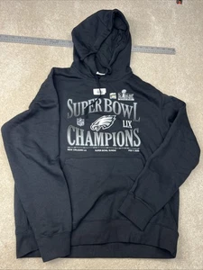 Sweat à capuche homme Nike Philadelphia Eagles Super Bowl grand noir coton poly neuf sans étiquette R1 - Photo 1 sur 7