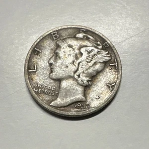 1936 S MERCURY DIME Circulated 90% Silver F to VF FAST SHIPPING! - Bild 1 von 14
