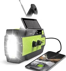Emergency Crank Weather Radio, 4000mAh Solar Hand Crank Portable AMFMNOAA, with - Picture 1 of 7
