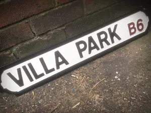 Villa Park Old Fashioned Wood Football Aston Street Sign Road Sign - Picture 1 of 2