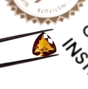 Piedra preciosa facetada citrino natural corte trillón, 1,20 quilates, tamaño 8x3x2 mm. - Imagen 1 de 10