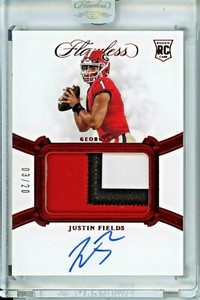 2021 Flawless Bears Justin Fields Rookie Patch Auto Georgia RPA #64 03/20