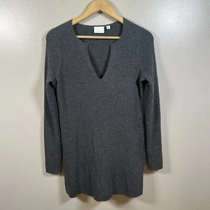Ett:twa Anthropologie Amrita Tunic Sweater Size Small Gray Ribbed Wool Blend - Picture 1 of 10