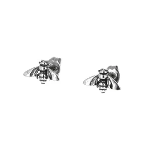 Sterling silver earrings, Bumble Bee Earrings, Studs, 925 Silver, Small Post Ear - Picture 1 of 2