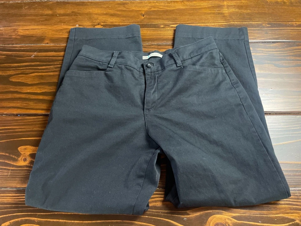 Lee 裤子女式中号黑色休闲直筒平底高腰 — 第 1/4 张图片