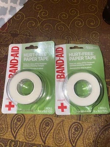 2 Pack Johnson & Johnson Band Aid Small Paper Tape Wound Care 1 In X 10 Yds Each - Picture 1 of 3