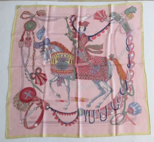 Hermes Le Timbalier Silk Scarf Festooned Horse & Rider by Francoise Heron 90 cms - Picture 1 of 11