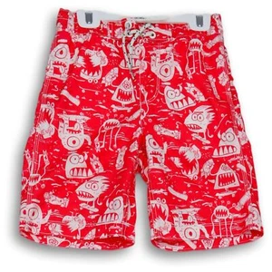 Gap Boys Red Printed Elastic Waist Drawstring Swim Trunk Shorts Size Medium - Picture 1 of 4