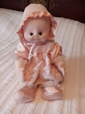 Vintage Handmade Baby Dolls 18” Cloth Soft Body Peach Dress,Bonnets, bloomers...