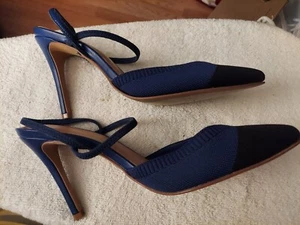 Kelly Rowland For Just Fab Blue/Black Fabric Stiletto Pumps Size 11B - Picture 1 of 6