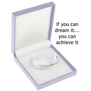 Brazalete enchapado en plata Equilibrium regalo mensaje en caja 'Si puedes soñarlo...' - Imagen 1 de 1