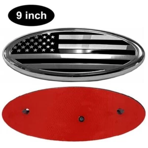 9" Inch US Flag Front Grille Oval Emblem Fit F-150 F-250 F350 Explorer Edge - Picture 1 of 8