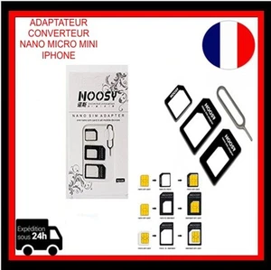 Kit-d-adaptateur-de-carte-SIM-3-en-1-Nano-Micro-Standard-pour-iPhone-IPad-Noir - Foto 1 di 7