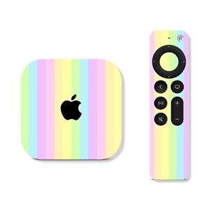Pastel Stripes Skin for Apple Tv & Remote Protective Wrap Vinyl Cute Cover Decal