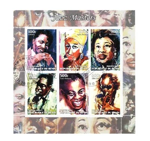 Benin Stamps Sheet Jazz Masters CTO Jazz Musicians - 2 Stamp Sheets 2003 - Picture 1 of 2