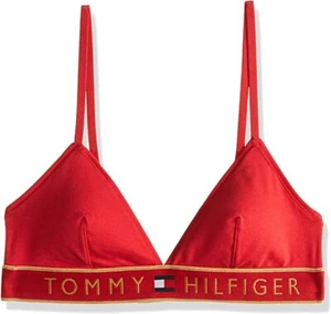 Tommy Hilfiger Triangle Bra / BH / Bralette tango red Rot/Gold Grösse: S NEU - Bild 1 von 2