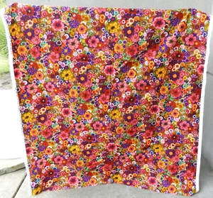 5th Avenue Sylmer Screen Print Fabric 70's Flowers Pink Red Olive 90" x 48" T45 - Picture 1 of 8
