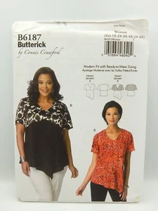 Butterick 6187 Women's Pull Over Top Uncut Pattern XXL-6X Connie Crawford - Picture 1 of 2