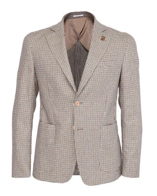 NWT PAL ZILERI BLAZER sport coat beige wool houdstooth luxury Italy 54 us 44 - Image 1 of 4