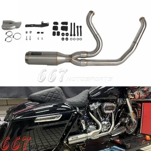 2-into-1 Exhaust System For 2017-2025 Harley Touring Electra Glide Road King - Picture 1 of 8
