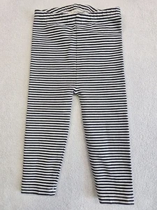 Hanna Andersson Striped Baby Leggings Pants Black & White 12-18 M - Picture 1 of 3