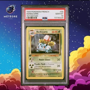 Carte Pokémon Herbizarre 30/102 PSA 10 Édition 1 Wizards Set de base Français - Picture 1 of 2