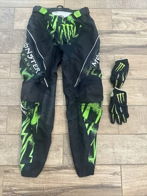 Pantalones O’Neal MX Monster Energy Mayhem Racing Motocross Tim Ferry Talla 32 + Guantes Foto 1 de 4