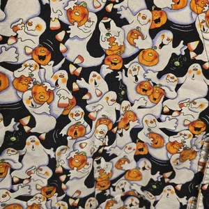 Vintage Halloween Scrub Top Jacket Button Front Size 1X Novelty - Picture 1 of 9