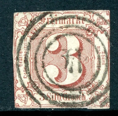 Alemania Estados 1860 Thurn & Taxis Northern Dist 3sgr Rojo Brn Sc #12 VFU O749 Foto 1 de 4