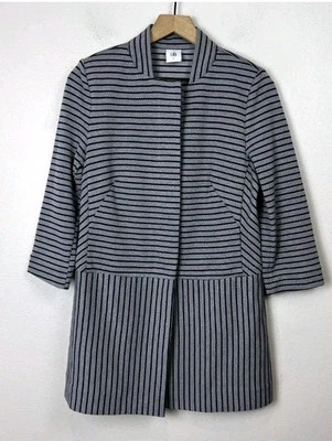 CAbi Striped Knit Blazer Jacket Womens Size S Gray Blue Career Work Style 5474 - Image 1 of 4