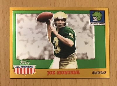 2005 TOPPS ALL-AMERICAN GOLD CHROME #417/555 JOE MONTANA NOTRE DAME IRISH 49ERS - Image 1 of 2