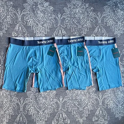 Tommy John Lote de 3 Ropa Interior Genial Algodón 8" en Cerámica Azul/Melocotón Para Hombre Mediana Foto 1 de 4